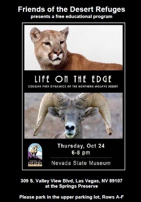 NV State Museum - Life on the Edge Oct 24 6-8PM